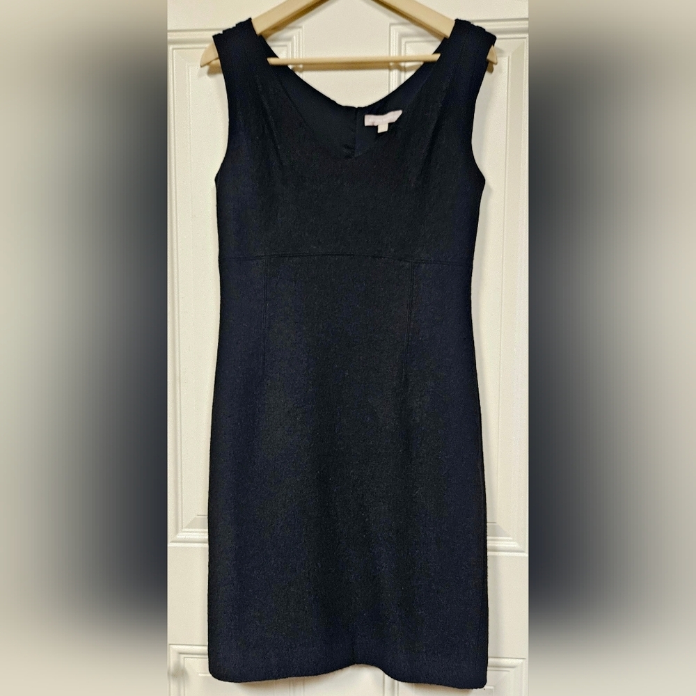 Banana republic wool blend black sheath dress work office career size 8